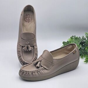 SAS Loafers Leather Tassel Comfort Casual Shoes Women's 9N Narrow Beige Handsewn